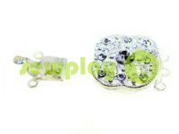 Clasp for beads 18mm * 18mm with 9 stones nickel