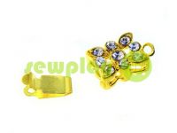 Clasp for necklace Flower with 9 stones 10mm * 12mm gold