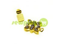 Clasp for necklace Flower with 9 stones 10mm * 12mm gold sku 532