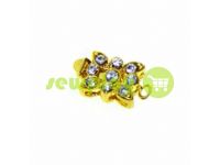 Clasp for necklace Flower with 9 stones 10mm * 12mm gold sku 532