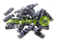 Fixator for cord d = 5mm plastic two-hole 9mm * 21mm black, 10 pcs sku 611