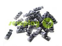 Fixator for cord d = 5mm plastic two-hole 9mm * 21mm black, 10 pcs sku 611