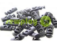 Fixator for cord d = 5mm plastic two-hole 9mm * 21mm black, 10 pcs sku 611