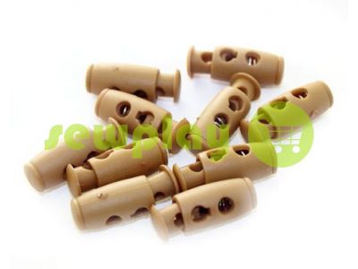 Fixator for cord d = 4mm plastic two-hole 9mm * 21mm beige, 10 pcs sku 613