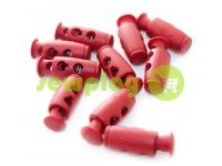 Fixator for cord d = 4mm plastic two-hole 9mm * 21mm red, 10 pcs sku 615