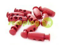 Fixator for cord d = 4mm plastic two-hole 9mm * 21mm red, 10 pcs