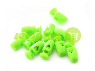 Fixator for cord d = 4mm plastic single hole 8mm * 18mm green, 10 pcs sku 618