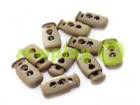 Fixator for cord d = 4mm plastic two-hole 12mm * 23mm brown, 10 pcs