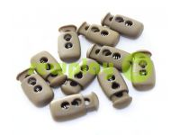 Fixator for cord d = 4mm plastic two-hole 12mm * 23mm brown, 10 pcs sku 619