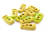 Fixator for cord d = 4mm plastic two-hole 12mm * 23mm mustard, 10 pcs