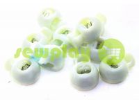 Fixator for cord d = 8mm round single hole 17mm * 22mm white, 10 pcs sku 632