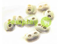 Fixator for cord d = 5mm elips two-hole 16mm * 18mm white, 10 pcs sku 636