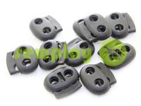 Fixator for cord d = 6 mm elips two-hole 21mm * 24mm black, 10 pcs