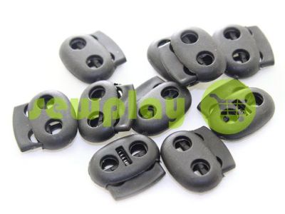 Fixator for cord d = 6 mm elips two-hole 21mm * 24mm black, 10 pcs sku 637