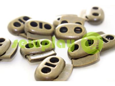 Fixator for cord d = 6 mm elips two-hole 21mm * 24mm antique, 10 pcs sku 641