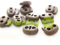 Fixator for cord d = 4 mm elips two-hole 16mm * 16mm beige, 10 pcs sku 643