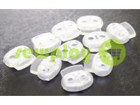 Fixator for cord d = 6 mm elips two-hole 21mm * 24mm clear, 10 pcs sku 644