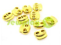 Fixator for cord d = 5mm elips two-hole 18mm * 20mm gold, 10 pcs sku 646