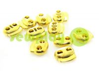 Fixator for cord d = 5mm elips two-hole 18mm * 20mm gold, 10 pcs sku 646