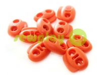 Fixator for cord d = 5mm elips two-hole 18mm * 20mm red, 10 pcs sku 647