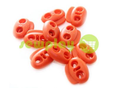 Fixator for cord d = 5mm elips two-hole 18mm * 20mm red, 10 pcs sku 647