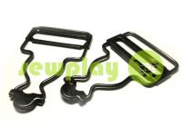 Carabiner buttons Loop black nickel 33 mm