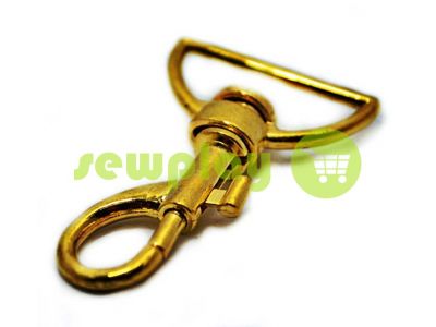 Metal Carabiner for bags under the braid 35mm gold 35 mm x 60 mm sku 742