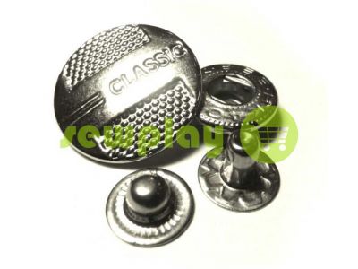 Button Alfa Classic 15 mm, 19 mm nickel China, 50 pcs sku 777