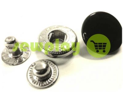 Кнопка Alfa гладкая 15 mm 17 mm 20 mm черная Китай, 50 шт арт 781