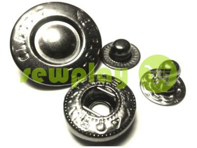 Button Alfa Fashion 15 mm black nickel China, 50 pcs sku 783