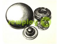 Button Alfa smooth 15 mm 17 mm 20 mm nickel China, 50 pcs