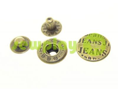 Кнопка Alfa Jeans 15 mm антик Китай, 50 шт арт 800