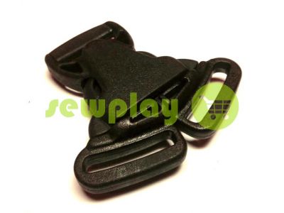 Plastic carabiner two-button three-pillar 25 mm the black sku 852