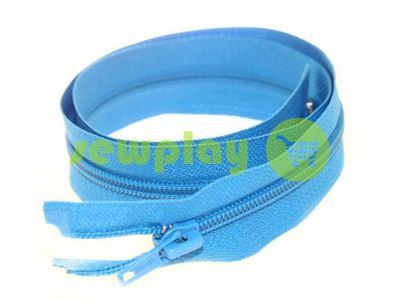 Блискавка спіральна тип 5 на один бігунок 40 см - 85 см, колір блакитний 059 арт 1483