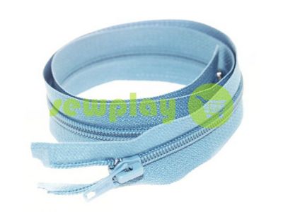 Zipper spiral type 5 on one slider 40 cm - 85 cm, blue 055 sku 1484