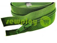 Zipper spiral type 5 on one slider 40 cm - 85 cm, green 080 sku 1489