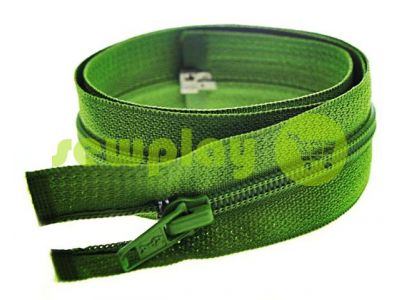 Zipper spiral type 5 on one slider 40 cm - 85 cm, green 080 sku 1489