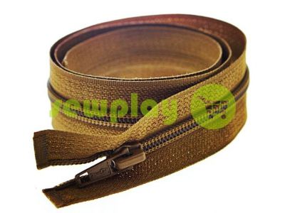 Zipper spiral type 5 on one slider 40 cm - 85 cm, brown 230 sku 1498