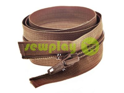 Zipper spiral type 5 on one slider 40 cm - 85 cm, brown 048 sku 1499