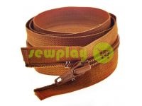 Zipper spiral type 5 on one slider 40 cm - 85 cm, brown 037