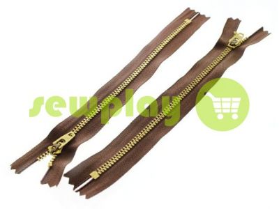 Zipper jeans YKK type 4.5, length 12 cm, 18 cm, brown sku 1538