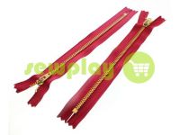 Zipper jeans YKK type 4.5, length 12 cm, 18 cm, red