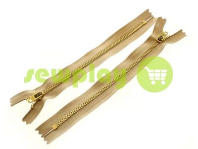 Zipper jeans YKK type 4.5, length 12 cm, 18 cm, beige sku 1545