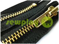 Zipper jeans type 4, length 18 cm, black, gold teeth sku 1550