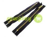 Zipper jeans type 4, length 18 cm, black, gold teeth