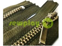 Zipper metal pocket type 4, length 16 cm, olive, nickel teeth sku 1556