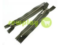 Zipper metal pocket type 4, length 16 cm, olive, nickel teeth