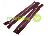 Zipper metal pocket type 4, length 16 cm, bordo, nickel teeth