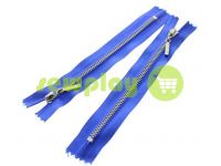 Zipper metal pocket type 4, length 16 cm, blue, nickel teeth