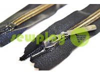 Zipper pocket spiral 1 cm type 5, color black+gold sku 1587